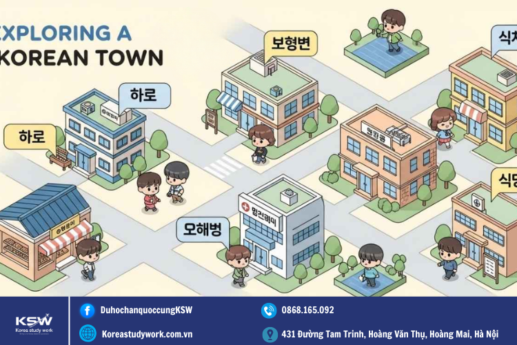 Các Từ Vựng Liên Quan Đến Chỉ Nơi Chốn Khi Đi Du Học Hàn Mà Bạn Nên Biết