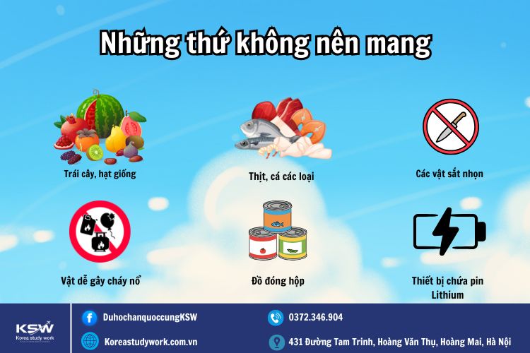 Những Thứ Không Nên Mang Theo Khi Sang Hàn
